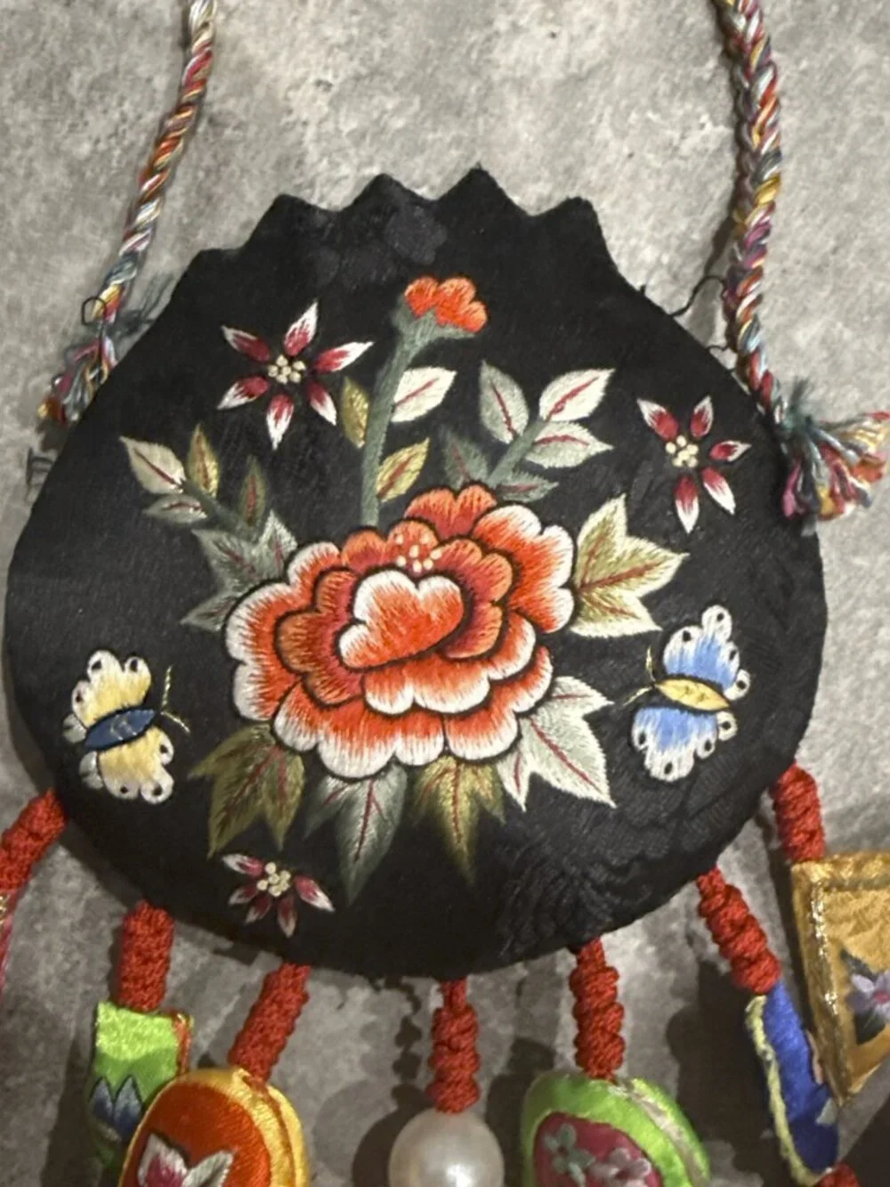 Vintage Korean Embroidered Silk Norigae Ornament